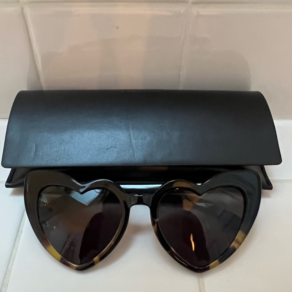 Saint Laurent Heart-Shaped Black and Brown Sunglasses